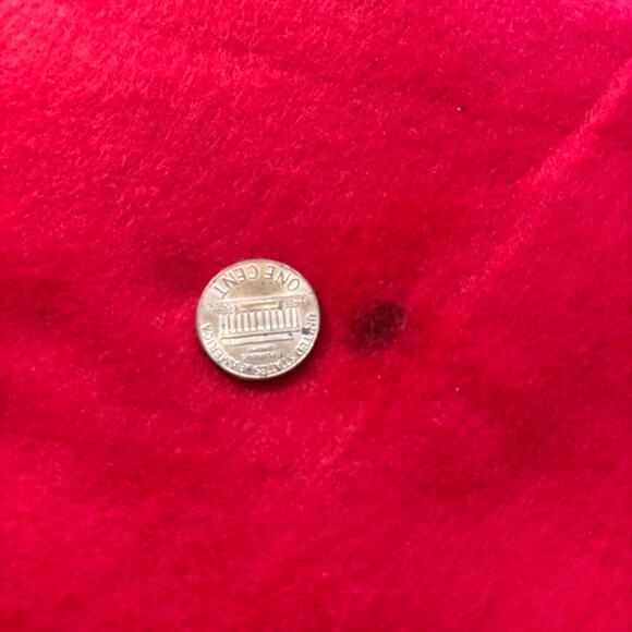 Wondershop 47" Christmas Tree Skirt Cream/Black Stripe Red Felt Edge Tie Closure - Picture 8 of 8